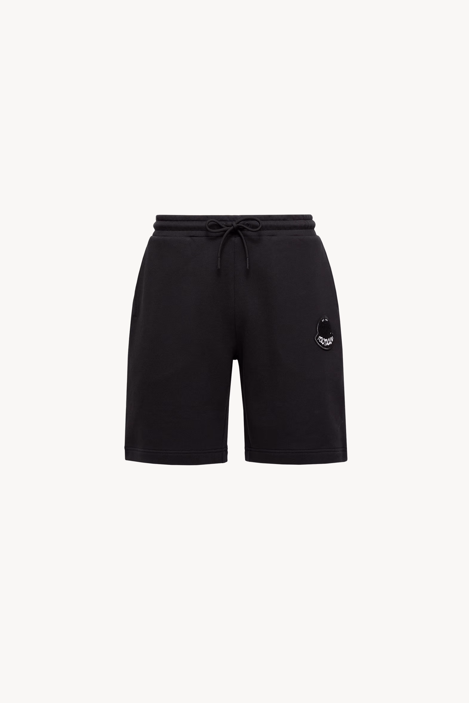 Logo Patch Cotton Shorts Men Black Moncler 2